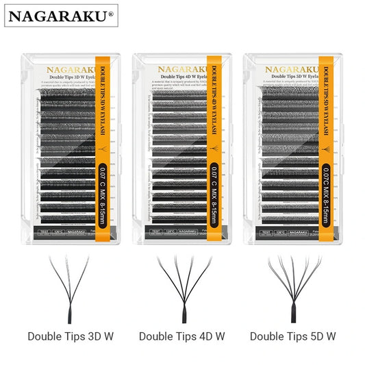 Pestañas Forma W Doble Punta Nagaraku